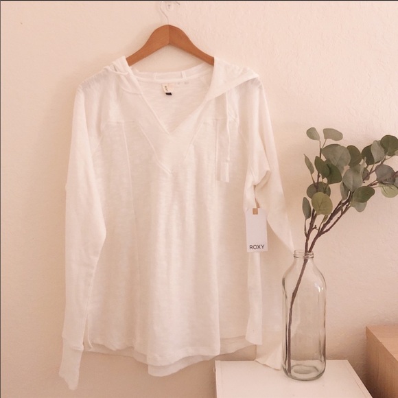 Roxy Tops - ROXY beach lightweight hoodie pullover shirt NWT